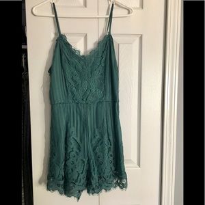 Lace Teal Romper